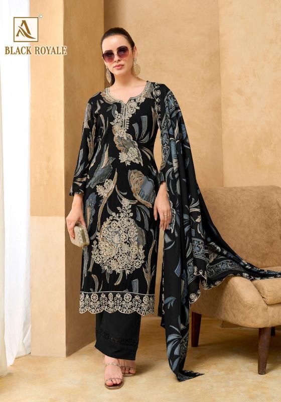 Alok suits black royale cotton dress materials wholesale